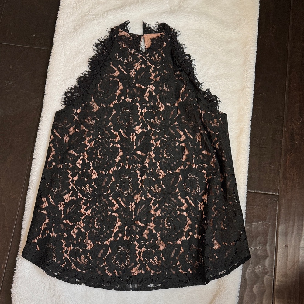 NWT Sugar+Lips Black Lace Sleeveless Blouse Size S